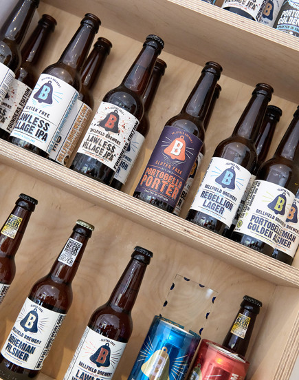 Bottles of Bellfield on shelves